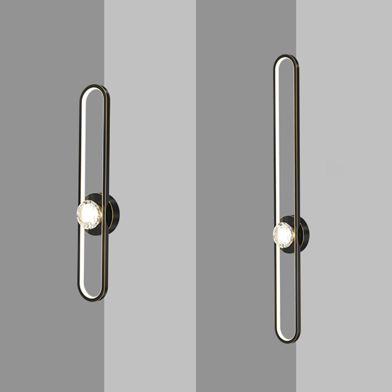 Modern LED Metal Wall Sconce Linear Shape Wall Light with Acrylic Shade for Bedroom