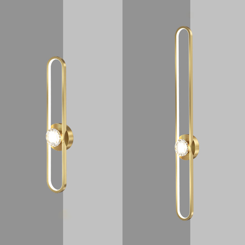 Modern LED Metal Wall Sconce Linear Shape Wall Light with Acrylic Shade for Bedroom