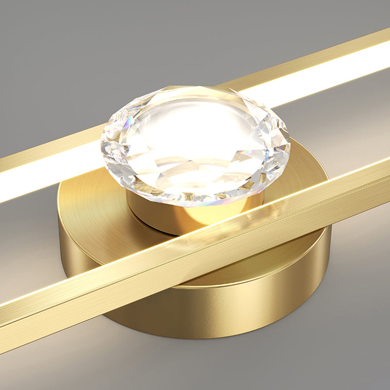 Modern LED Metal Wall Sconce Linear Shape Wall Light with Acrylic Shade for Bedroom