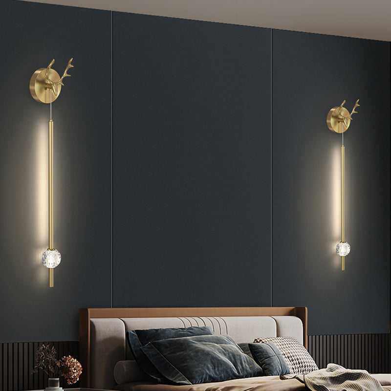 Modern Metal Wall Sconce LED Geometric Shape Wall Light with Acrylic Shade for Bedroom