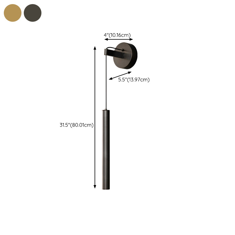 Modern Metal Wall Sconce Cylinder Shape Wall Light for Bedroom