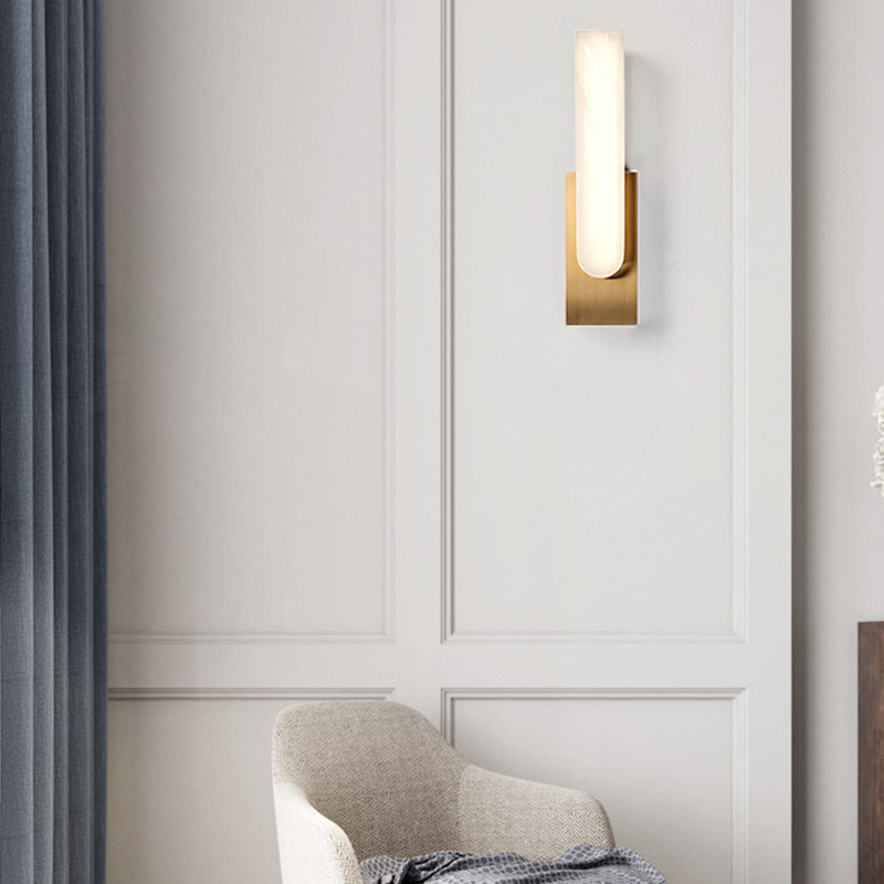 Post-Modern Wall Sconce Marble-Shade Sconce Light Fixture for Living Room