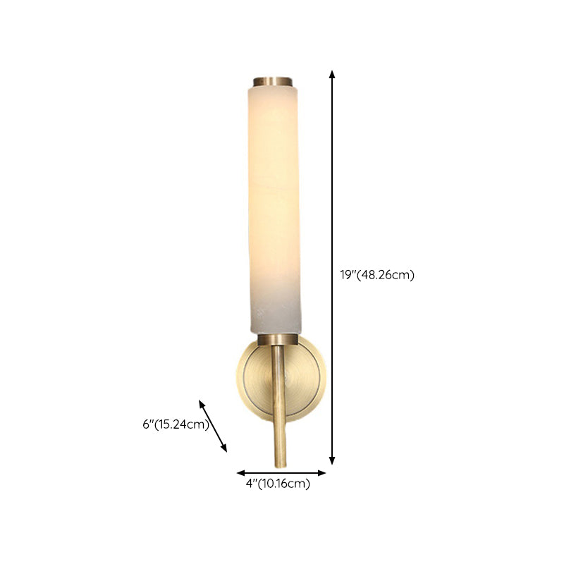 Trio 1 / 2 - Light Traditional Bath Sconce Solid Brass & Marble Bathroom Vanity Lighting
