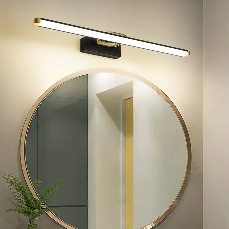 Minimalism Vanity Lighting Metal Wall Light Fixture in Black for Bathroom