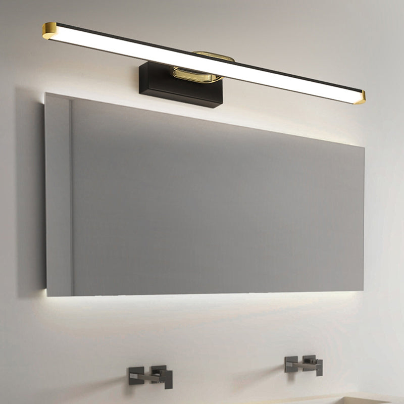 Minimalism Vanity Lighting Metal Wall Light Fixture in Black for Bathroom
