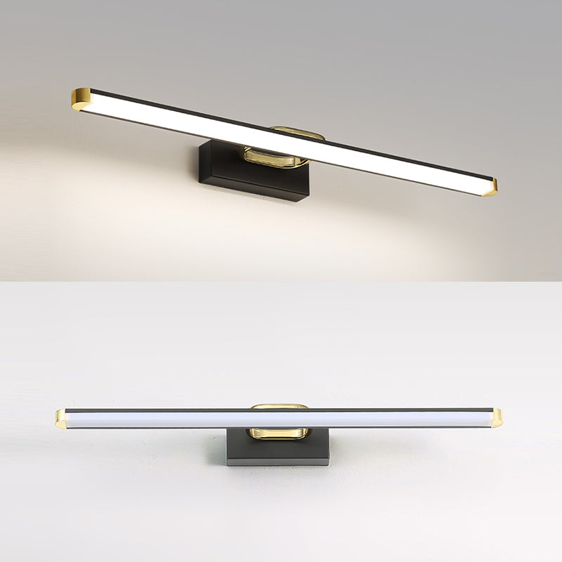 Minimalism Vanity Lighting Metal Wall Light Fixture in Black for Bathroom