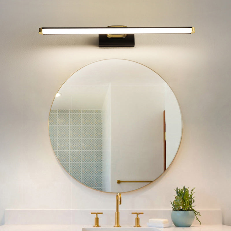 Minimalism Vanity Lighting Metal Wall Light Fixture in Black for Bathroom