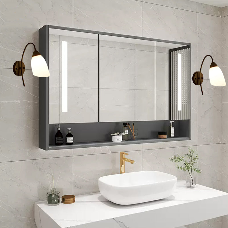 Modern Black Vanity Lighting Glass Shade Wall Light Fixture for Bathroom