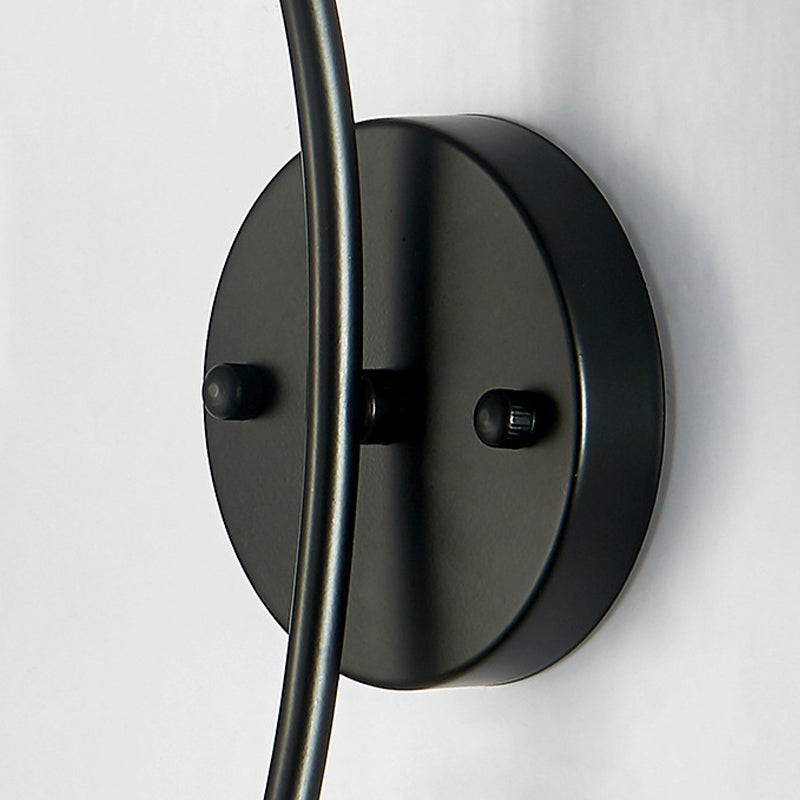 Modern Black Vanity Lighting Glass Shade Wall Light Fixture for Bathroom