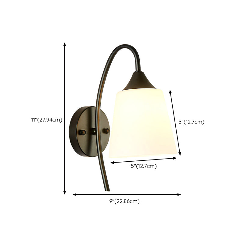 Modern Black Vanity Lighting Glass Shade Wall Light Fixture for Bathroom
