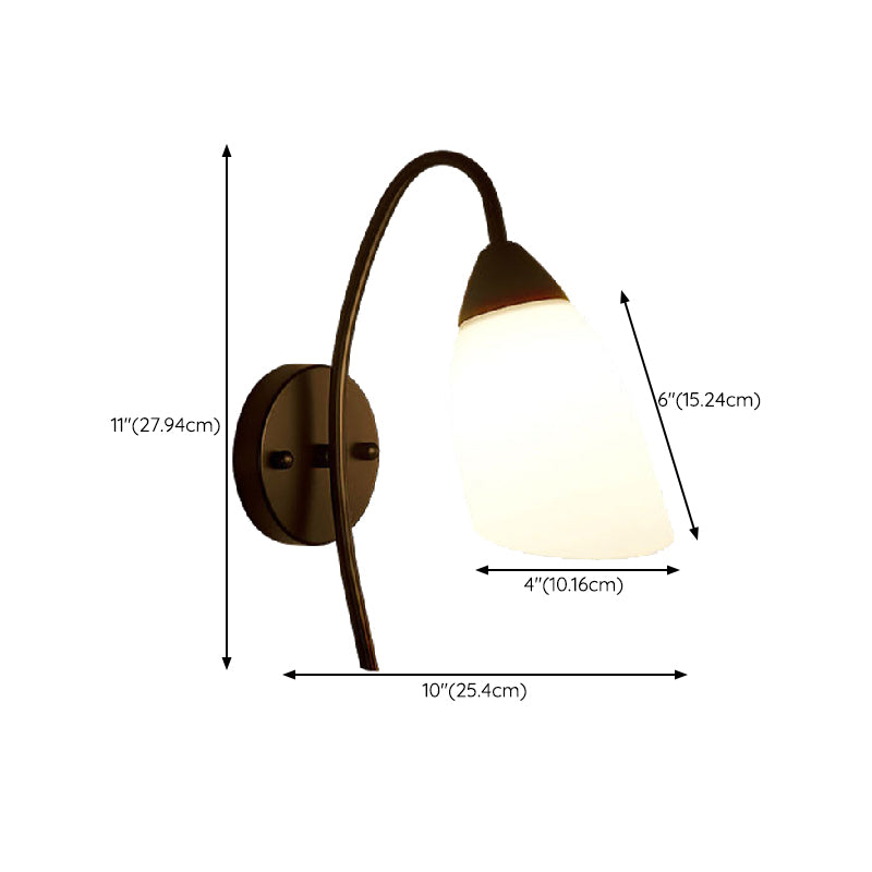 Modern Black Vanity Lighting Glass Shade Wall Light Fixture for Bathroom