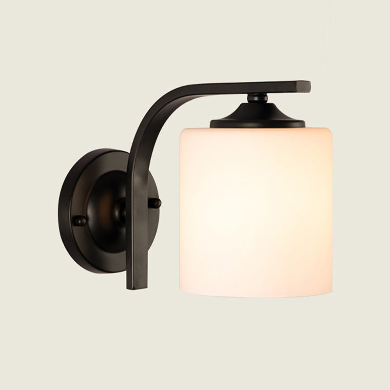 Modern Vanity Lighting Metal Wall Light Fixture in Black for Bathroom