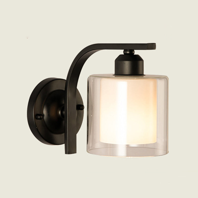 Modern Vanity Lighting Metal Wall Light Fixture in Black for Bathroom