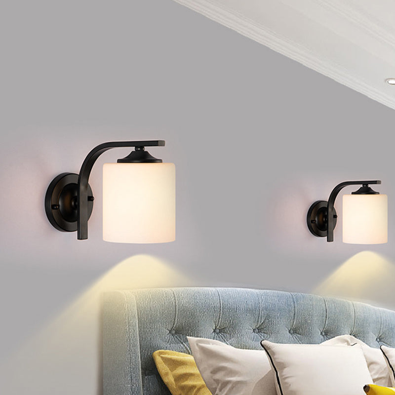 Modern Vanity Lighting Metal Wall Light Fixture in Black for Bathroom