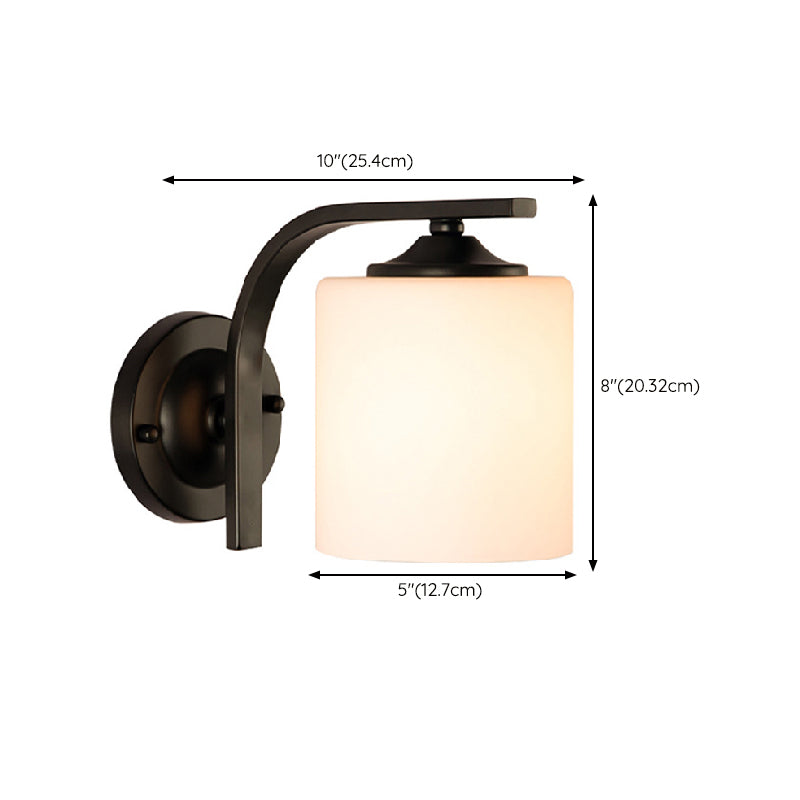 Modern Vanity Lighting Metal Wall Light Fixture in Black for Bathroom