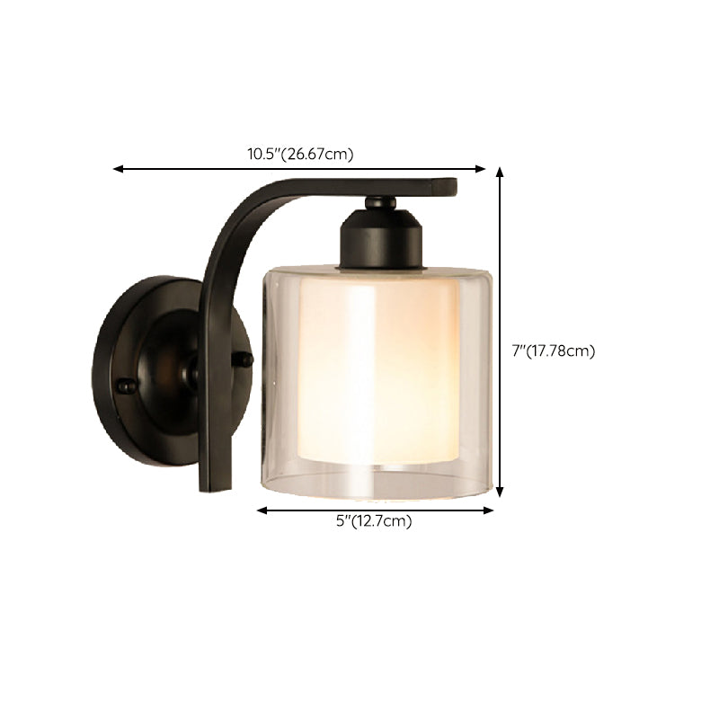 Modern Vanity Lighting Metal Wall Light Fixture in Black for Bathroom