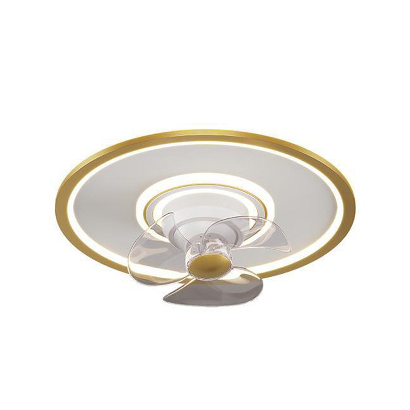Polish Finish Fan with Light Modernism 3-Blade LED Ceiling Fan for Room