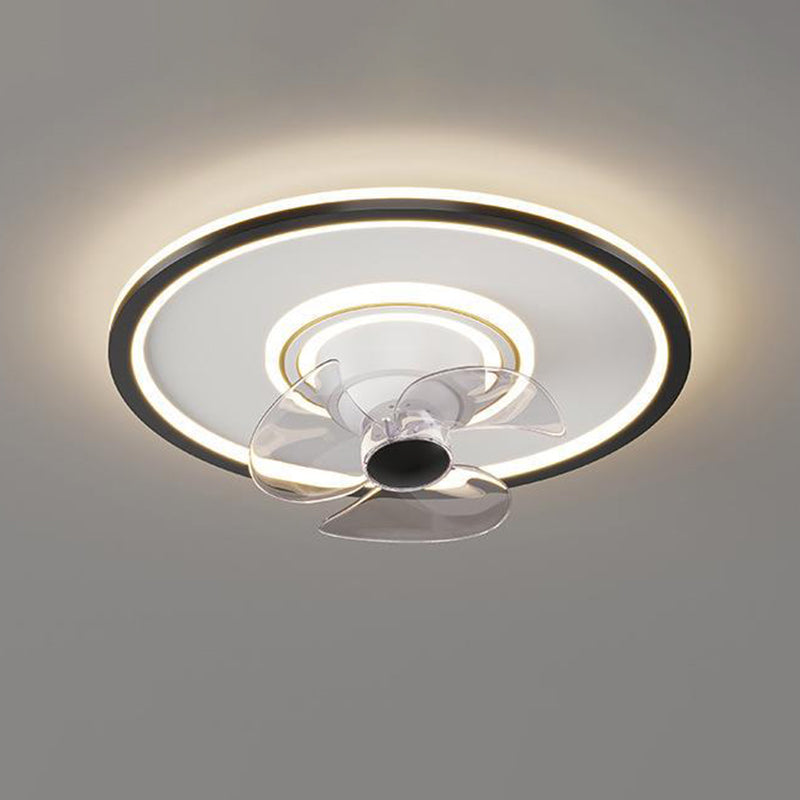 Polish Finish Fan with Light Modernism 3-Blade LED Ceiling Fan for Room