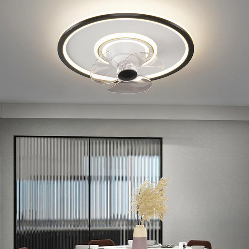 Polish Finish Fan with Light Modernism 3-Blade LED Ceiling Fan for Room