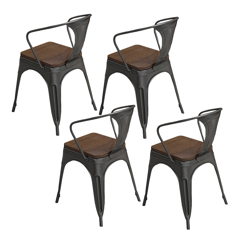 Pine Wood Dark Brown Dining Table Set 1/4/5 Pcs Industrial Dinette Set for Home