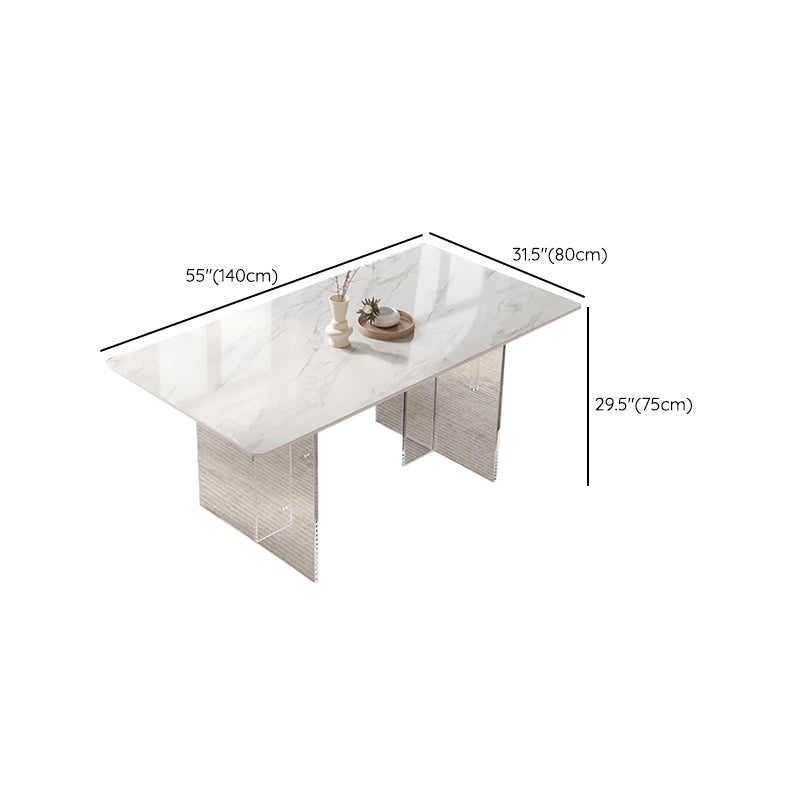 Acrylic Contemporary Dining Set 1/2/5 Pcs Rectangle Dining Table Set for Home