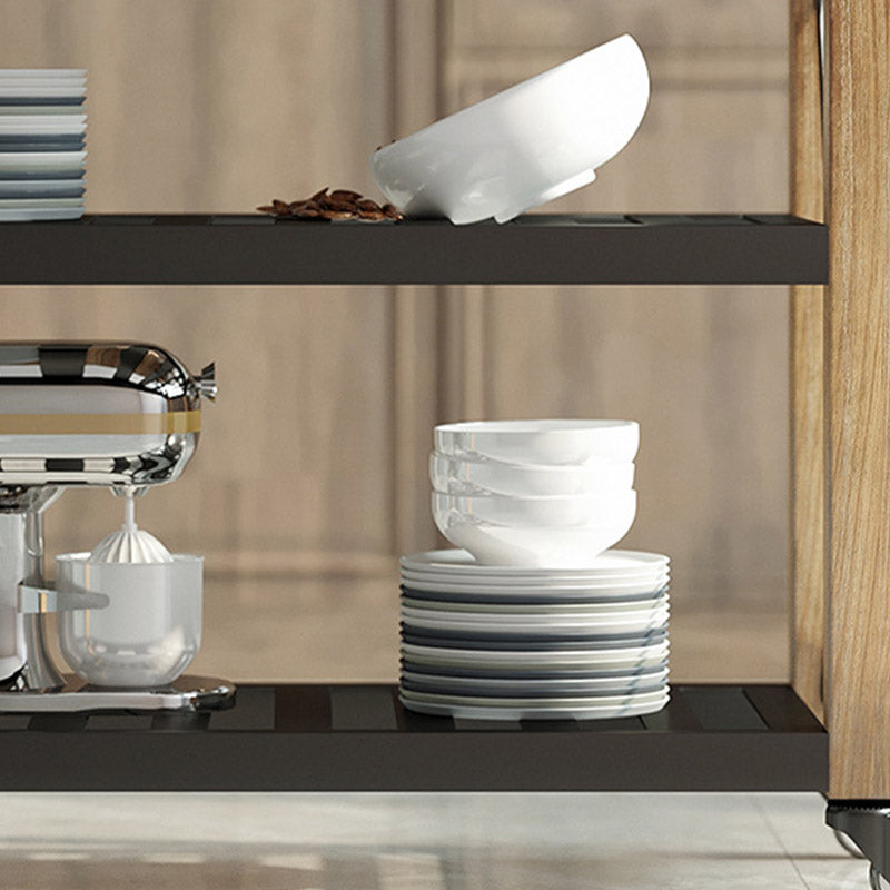 Modern Open Storage Kitchen Trolley Rolling Prep Table with Drawer