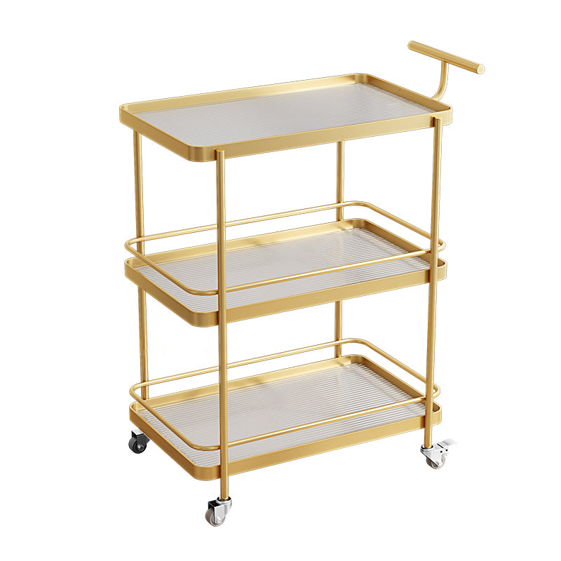 Dining Room Modern Prep Table Rolling Open Shelves Kitchen Trolley