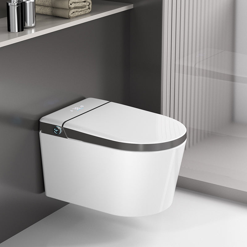 Elongated Wall Mounted Bidet Dryer White Wall Hung Toilet Set