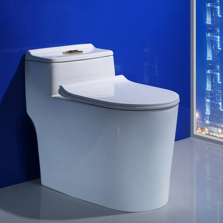 Traditional Toilet Bowl One Piece Floor Mounted Siphon Jet Porcelain Toilet