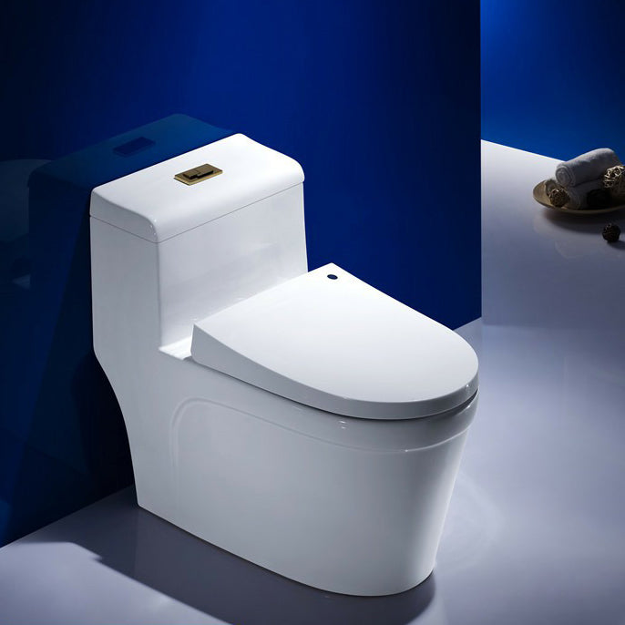 Traditional Toilet Bowl One Piece Floor Mounted Siphon Jet Porcelain Toilet