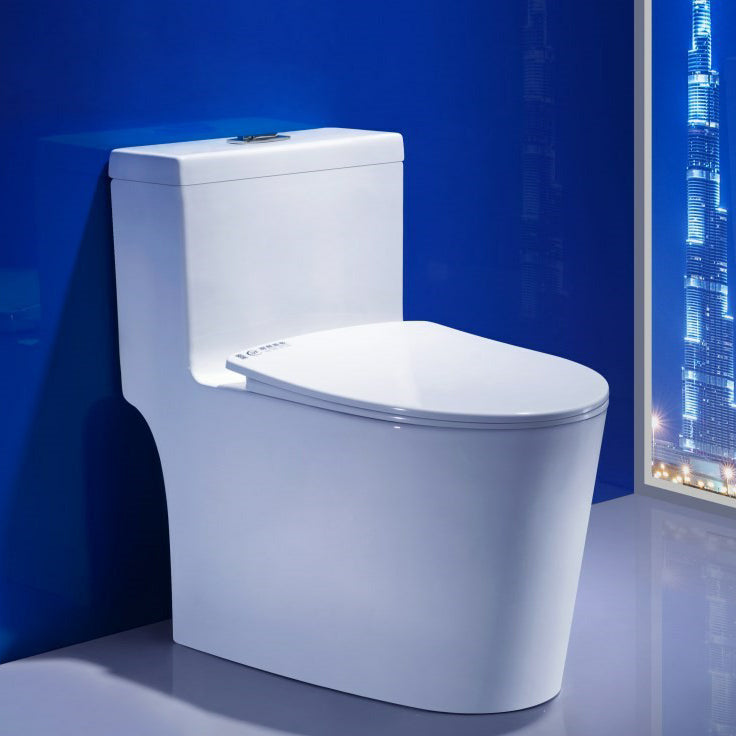 Traditional Toilet Bowl One Piece Floor Mounted Siphon Jet Porcelain Toilet