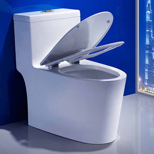 Traditional Toilet Bowl One Piece Floor Mounted Siphon Jet Porcelain Toilet