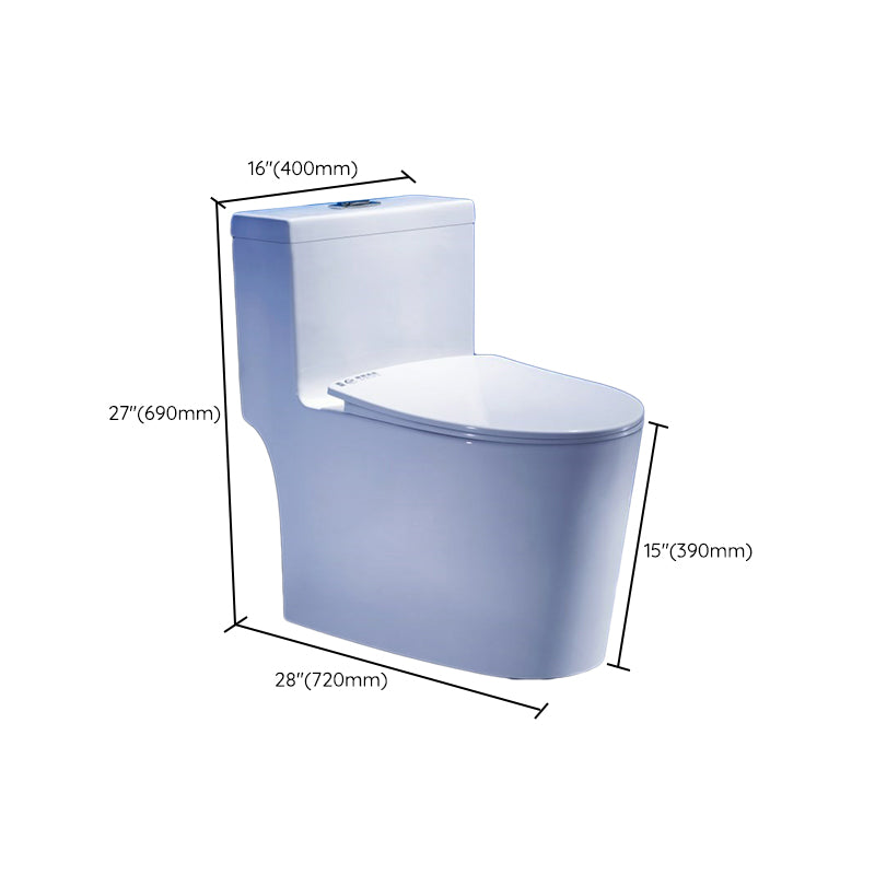 Traditional Toilet Bowl One Piece Floor Mounted Siphon Jet Porcelain Toilet