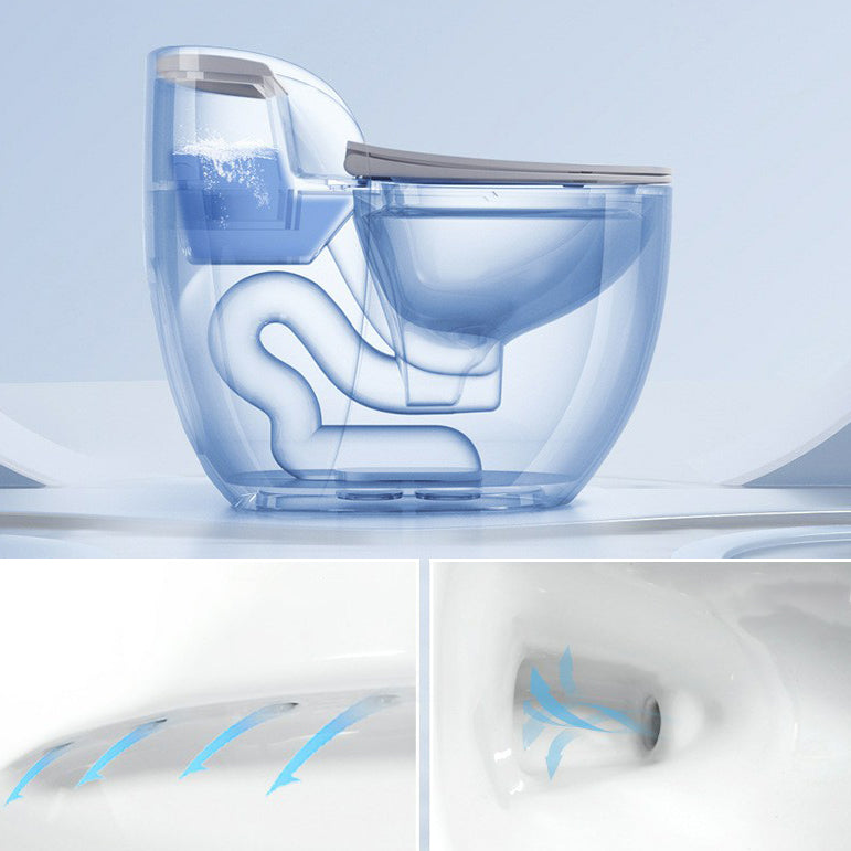 Modern One Piece Round Flush Toilet Floor Mounted Porcelain Toilet Bowl