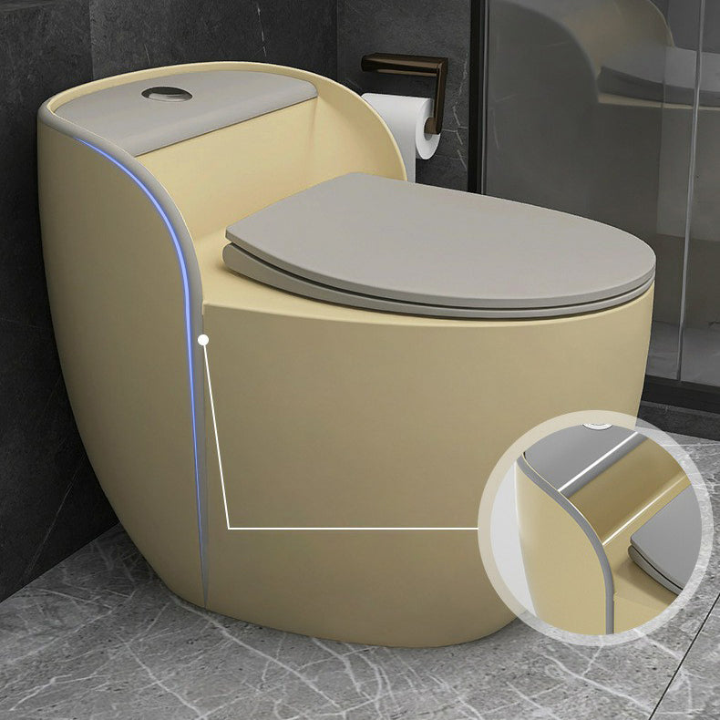 Modern One Piece Round Flush Toilet Floor Mounted Porcelain Toilet Bowl