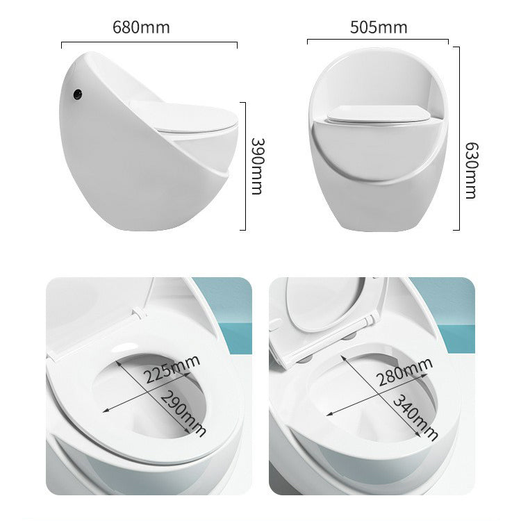 Modern Skirted Toilet Floor Mounted One Piece Flush Toilet with Toilet Seat