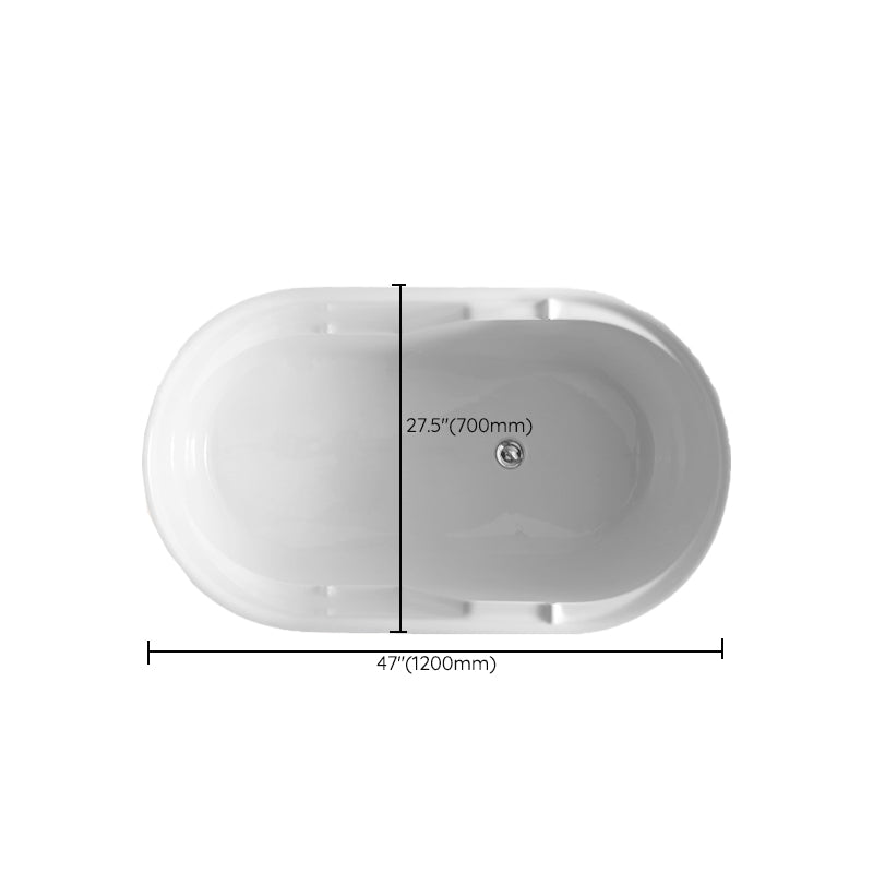 Modern Acrylic Bathtub Freestanding Soaking Tub , 27.56-inch Wide