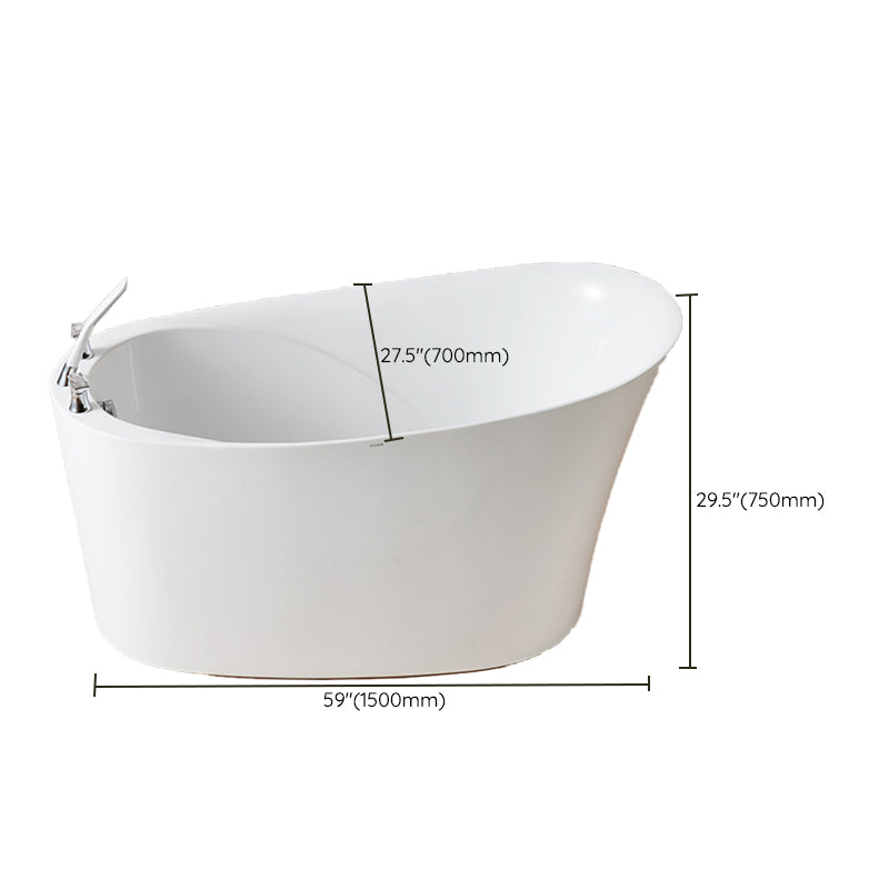 Back to Wall Bathtub Antique Finish Soaking Acrylic Bath Tub
