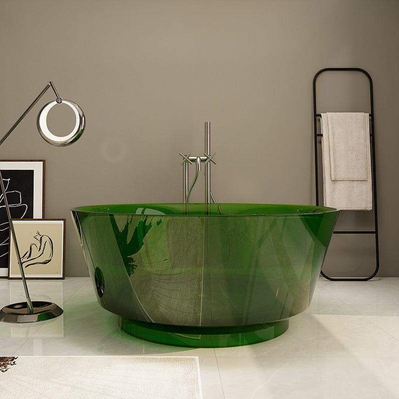 Modern Soaking Bathtub Antique Finish Round Freestanding Bath Tub