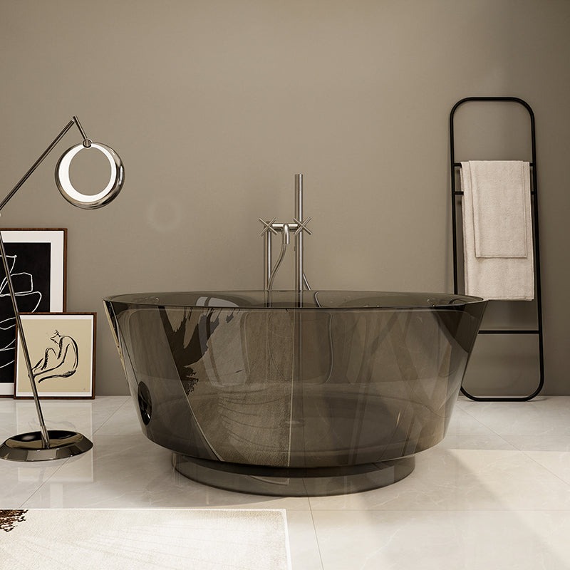 Modern Soaking Bathtub Antique Finish Round Freestanding Bath Tub