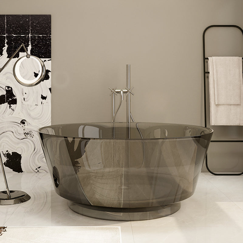 Modern Soaking Bathtub Antique Finish Round Freestanding Bath Tub