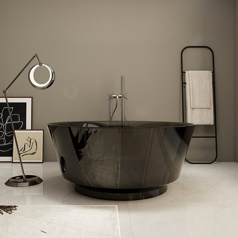 Modern Soaking Bathtub Antique Finish Round Freestanding Bath Tub