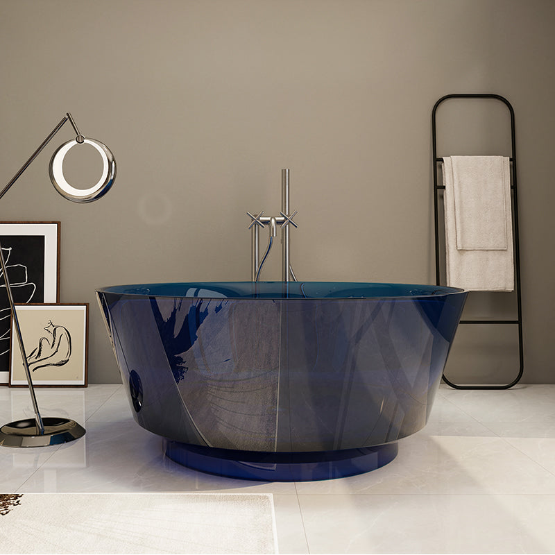 Modern Soaking Bathtub Antique Finish Round Freestanding Bath Tub