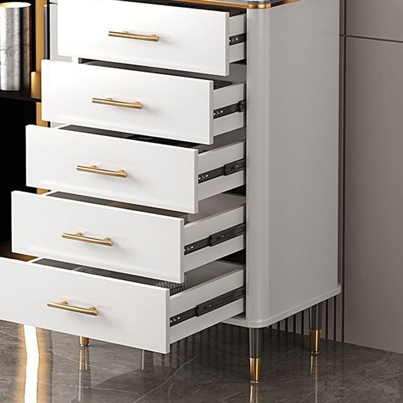 Contemporary Glam Storage Chest Marble Storage Chest Dresser for Home