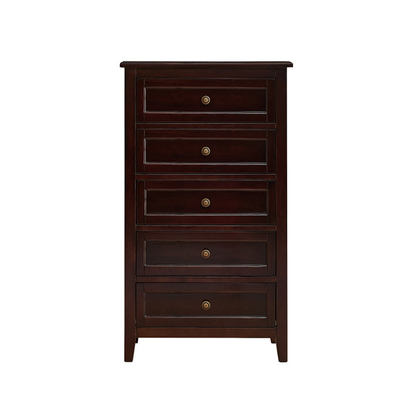 Traditional Oak Lingerie Chest Vertical Storage Chest Dresser for Home