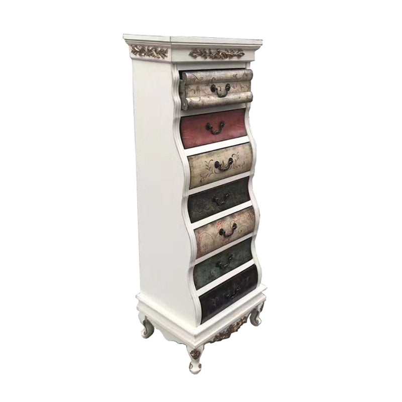 Traditional Birch Lingerie Chest Vertical Storage Chest Dresser for Home