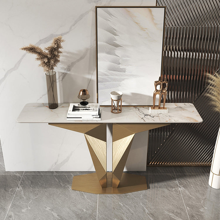 Stone Console Table Modern Rectangular Accent Table , 33.46" Tall