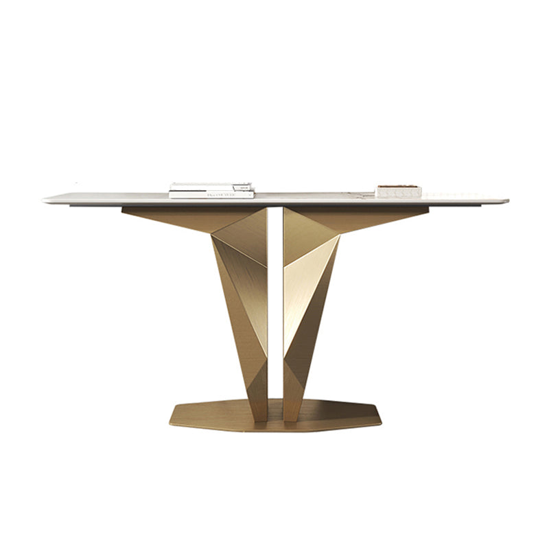 Stone Console Table Modern Rectangular Accent Table , 33.46" Tall