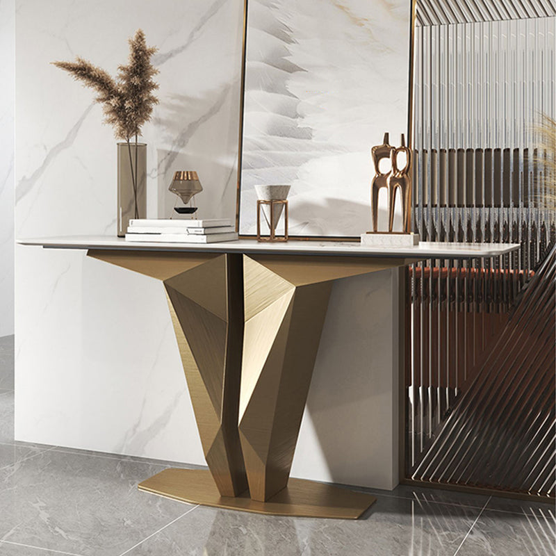 Stone Console Table Modern Rectangular Accent Table , 33.46" Tall