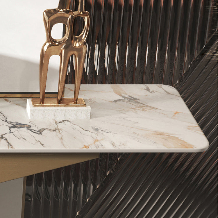 Stone Console Table Modern Rectangular Accent Table , 33.46" Tall